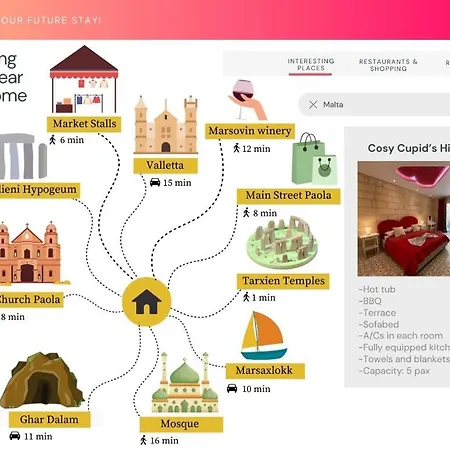 Dom wakacyjny Cosy Cupids Hideout Hot Tub And Bbq - 4km Away From Airport Paola